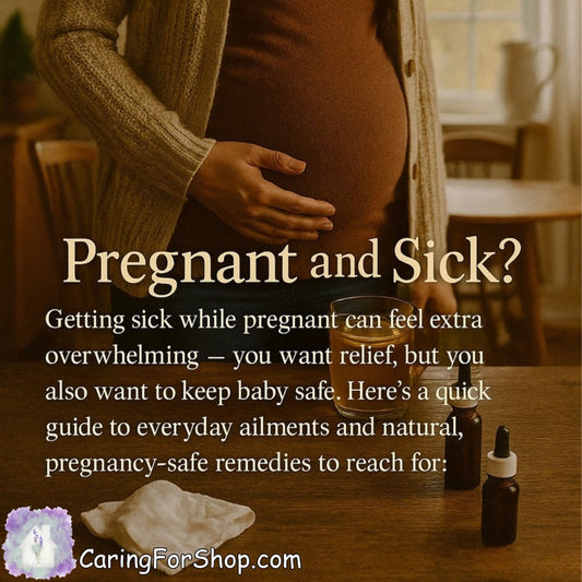 Pregnant and Sick? Getting sick while pregnant can feel extra overwhelming - you want relief, but you also want to keep baby safe. Here’s a quick guide to everyday ailments and natural, pregnancy-safe remedies to reach for: