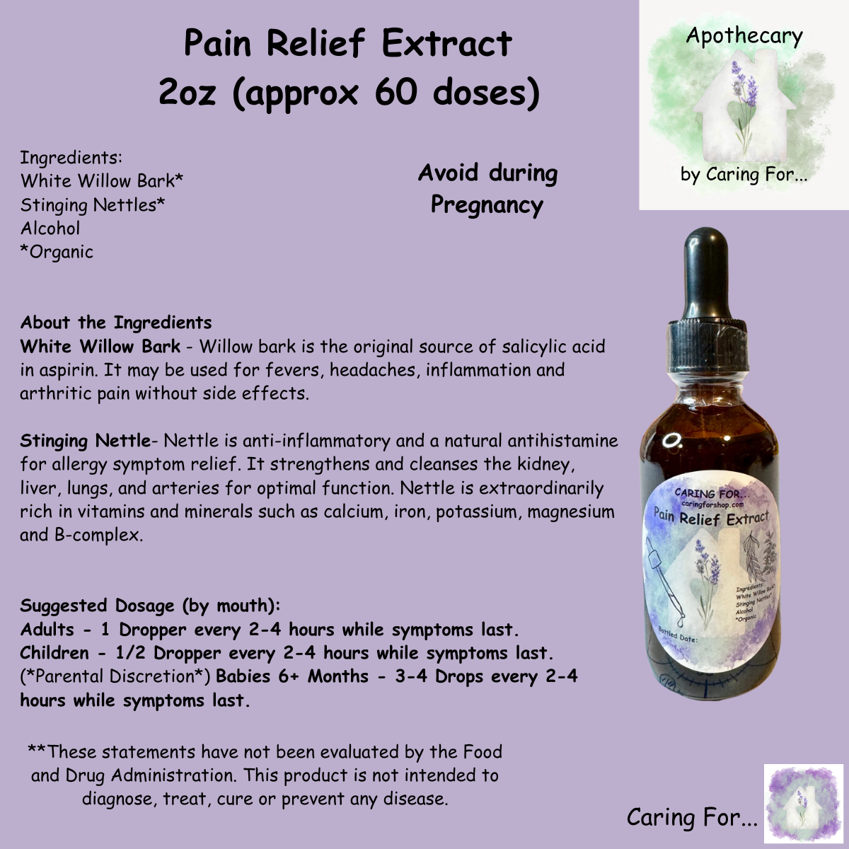 LAST CHANCE - THIS ITEM WILL NOT BE RESTOCKING | Pain Relief Extract | Pain Relief Tincture | 2oz