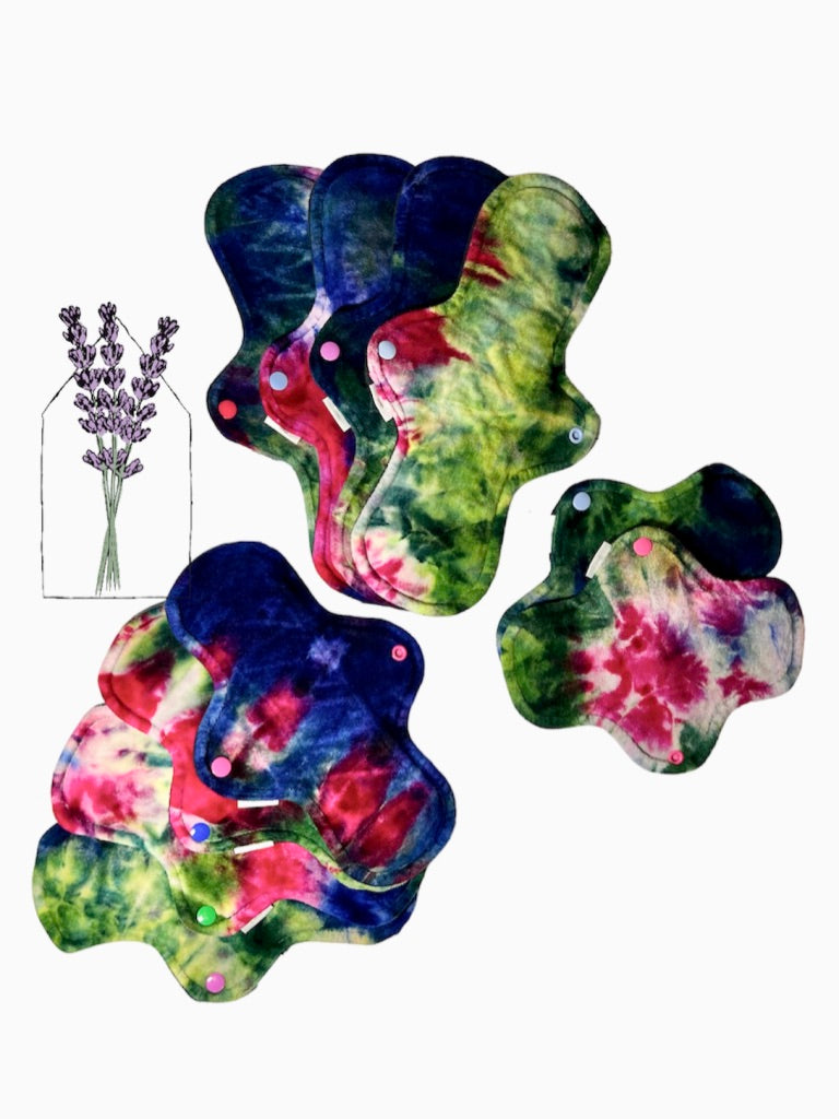 Starter Stash Bundles | 2 Light, 4 Moderate, 4 Heavy | Check Listing for Print and Topper Options | Cloth Pads