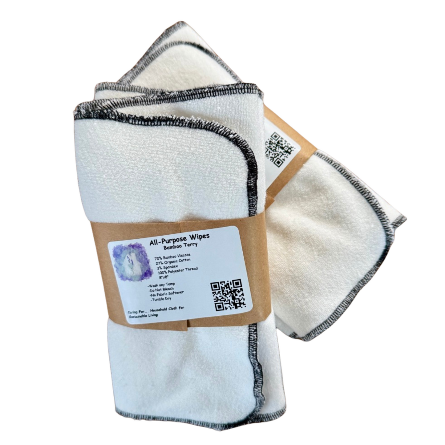 All-Purpose Cloth Wipes - Bamboo Terry | B1G1-25%off | Check Listing for Options