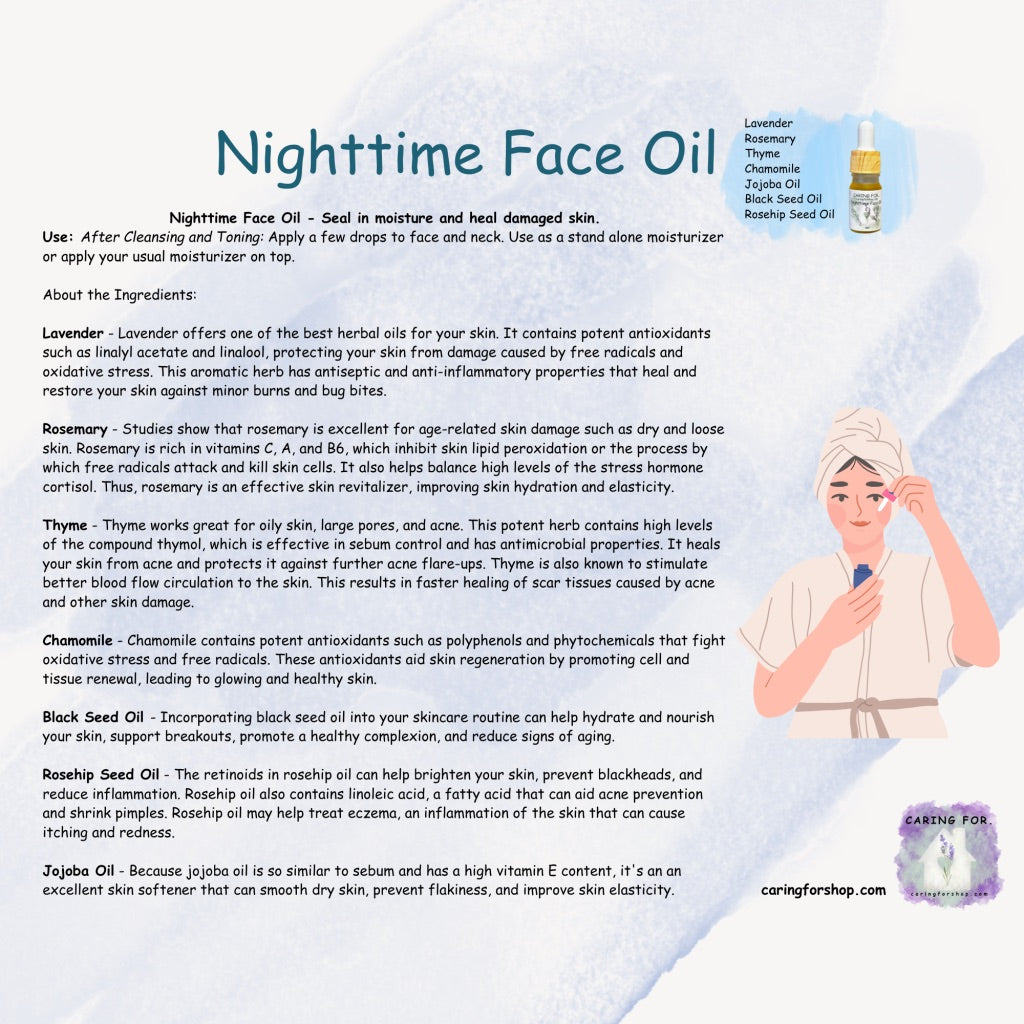 Nighttime Face Oil | Face Oil | Check Listing for Options