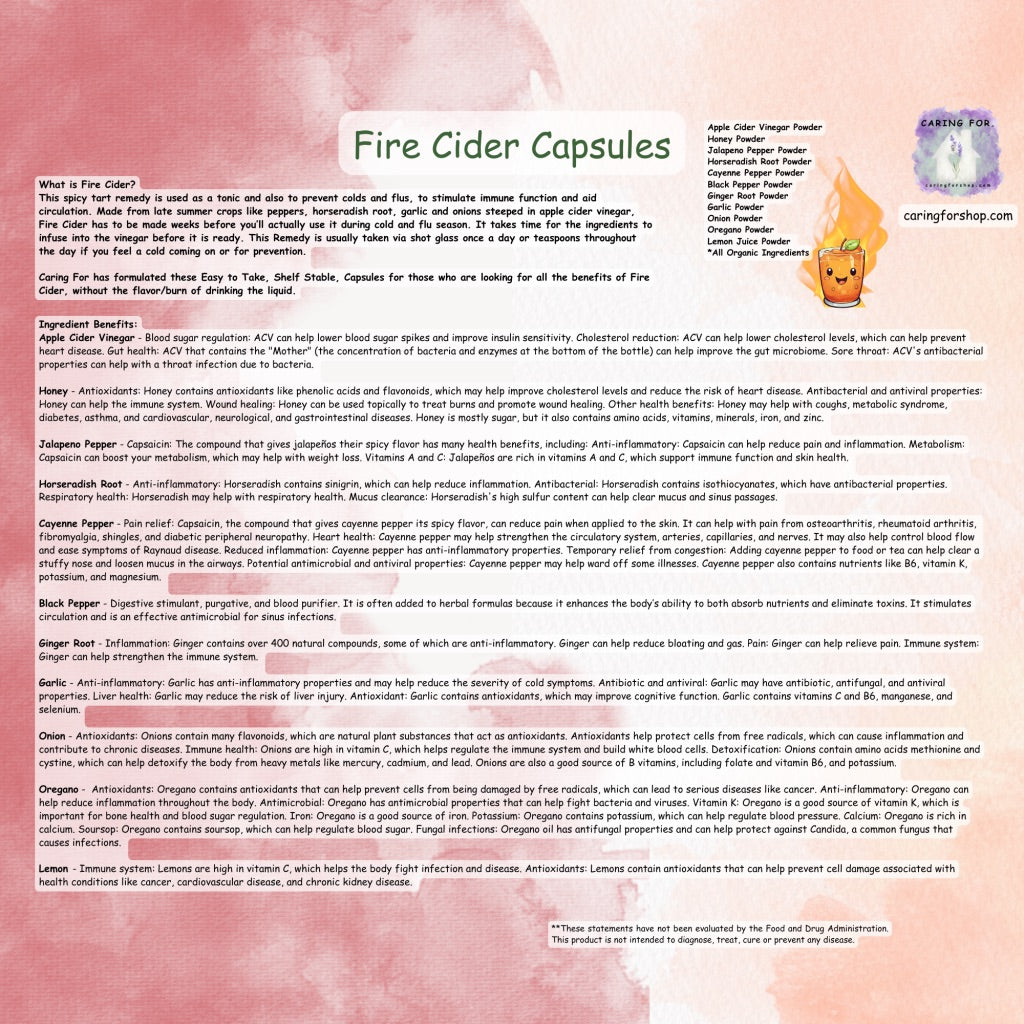 Fire Cider Capsules | Immune Aid | Apothecary by Caring For...