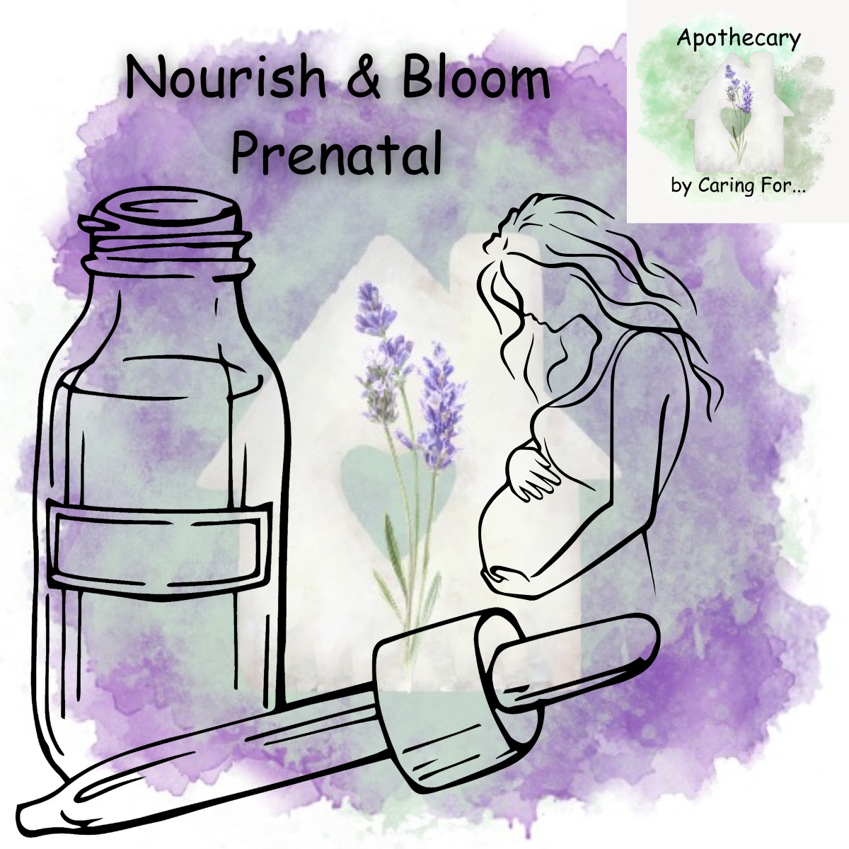 Nourish & Bloom Prenatal Glycerite | Gentle Herbal Support for Pregnancy, Postpartum & Iron Balance | 4oz | Liquid Drops