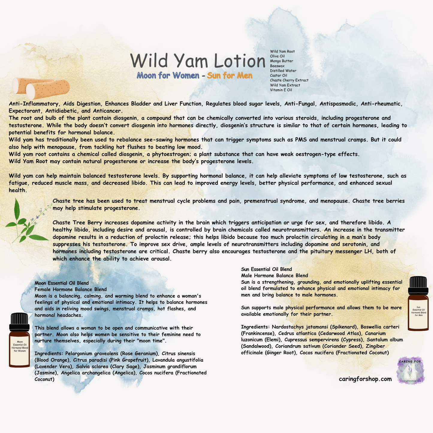Wild Yam Lotion | 1 oz | B1G1-25%off | Check Listing for Options | Apothecary by Caring For...