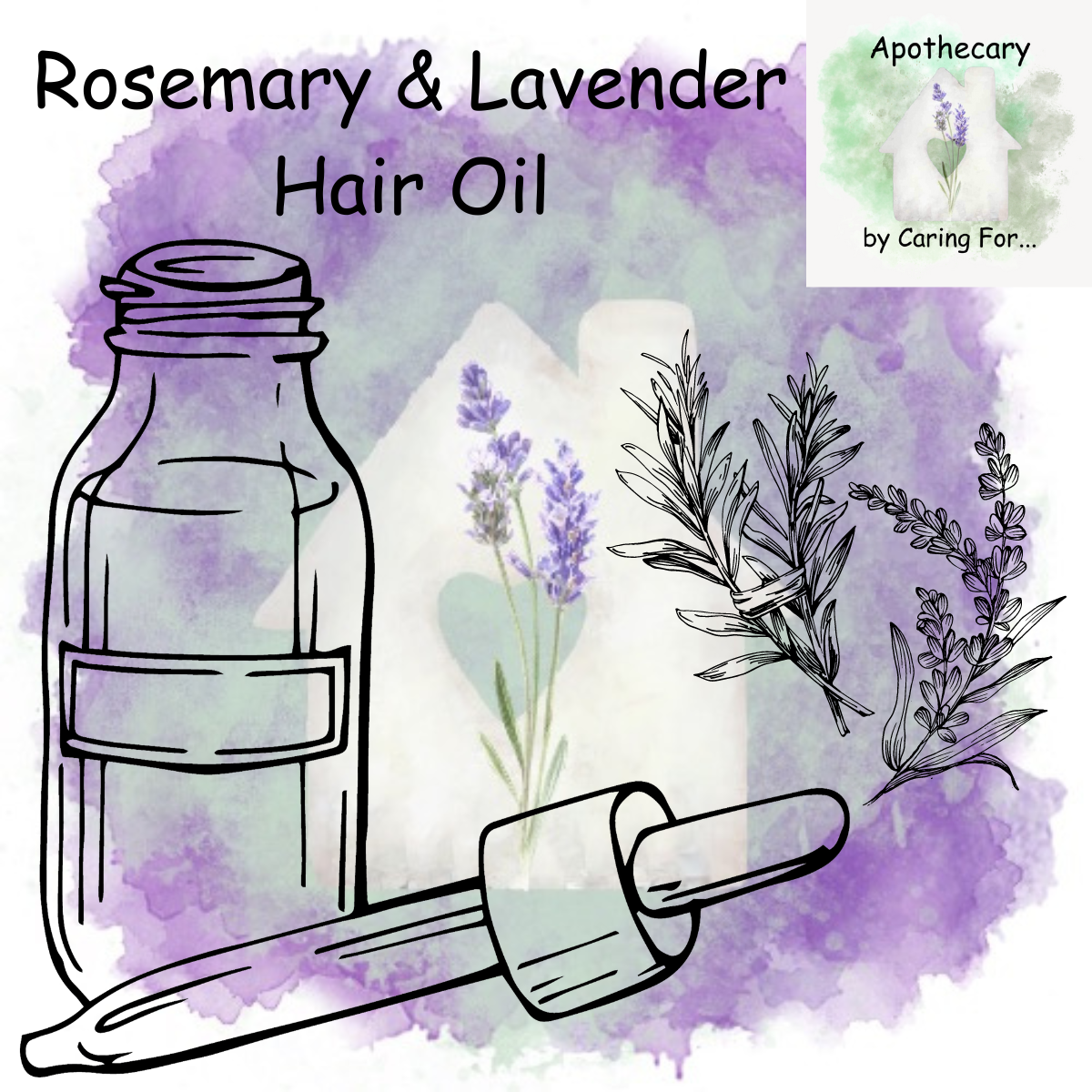 Rosemary & Lavender Hair Oil | Rosemary & Lavender Infused Jojoba Oil | 2oz | Apothecary by Caring For...