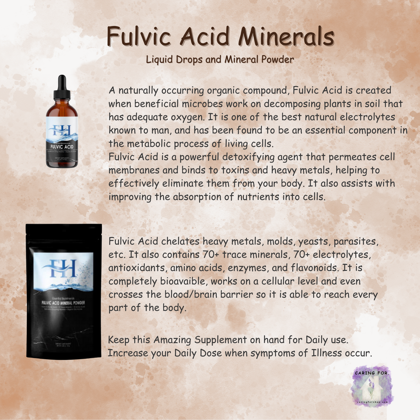 Fulvid Acid Mineral Drops | Essential Biominerals | 1oz |Heart & Body Naturals | Retail