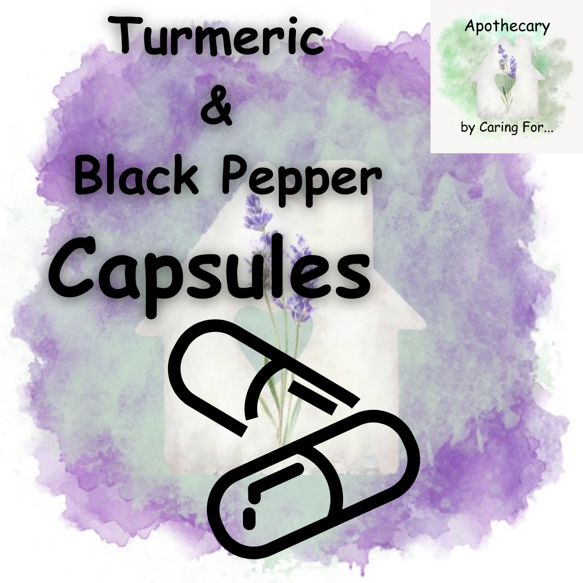 Tumeric & Black Pepper Capsules | Anti-Inflamatory Capsules | Digestive Aid | Apothecary by Caring For... | M/B/T