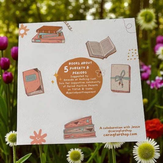 5 Books About Puberty & Periods - Info Card | ✨ Add-on Item for First Period Pad Kits ✨