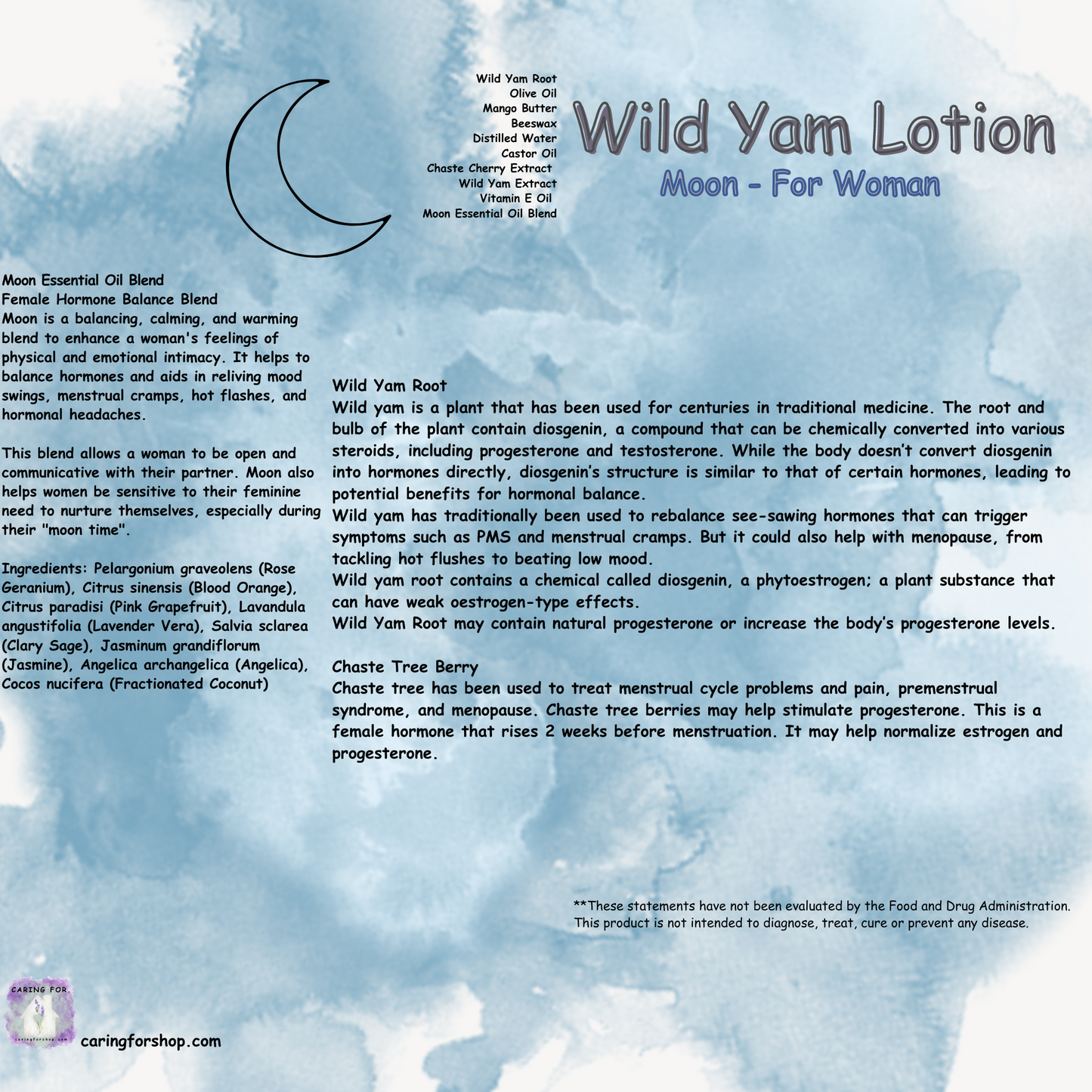 Wild Yam Lotion | 1 oz | Check Listing for Options | Apothecary by Caring For...