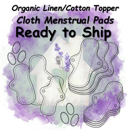 Organic Cloth Menstrual Pads | Linen Cotton Blend Reusable Menstrual Pads | Ready to Ship