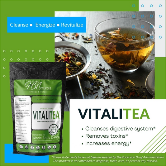 VitaliTea | 3oz | Herbal Tea for Whole Body Detox | Heart & Body Naturals | Retail