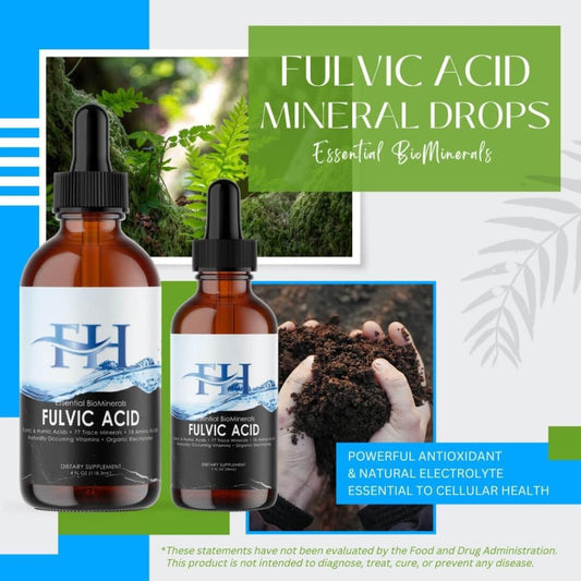 Fulvid Acid Mineral Drops | Essential Biominerals | 1oz |Heart & Body Naturals | Retail