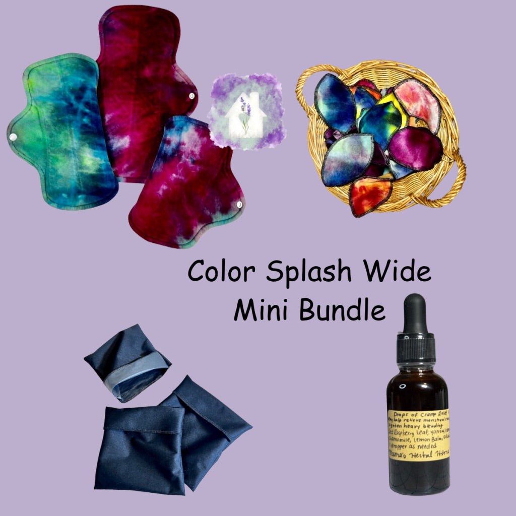 Bundle and Save | Cloth Pad Mini Bundle | Cloth Pad Mini Bundle, Pad Wrapper, ILP Bundle, Cramp Relief Tincture | B & K