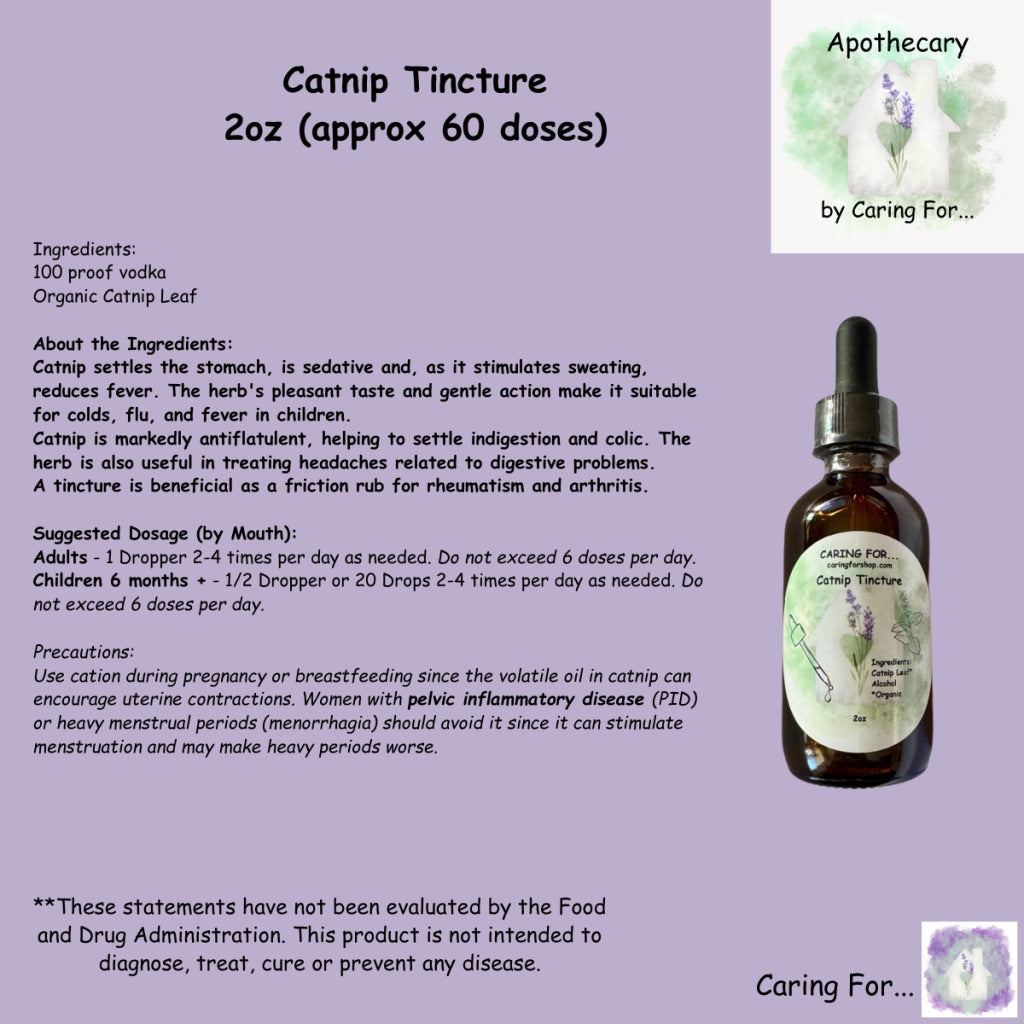 Catnip Tincture | 2oz | Apothecary by Caring For... | M/B/T