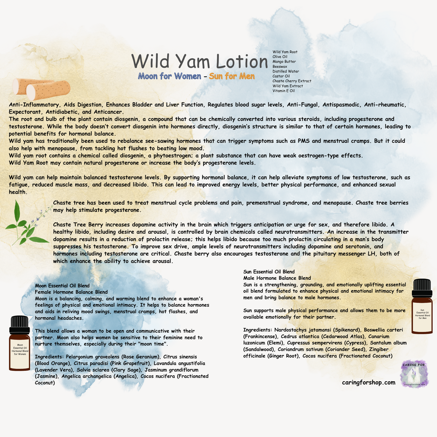 Wild Yam Lotion | 1 oz | Check Listing for Options | Apothecary by Caring For...