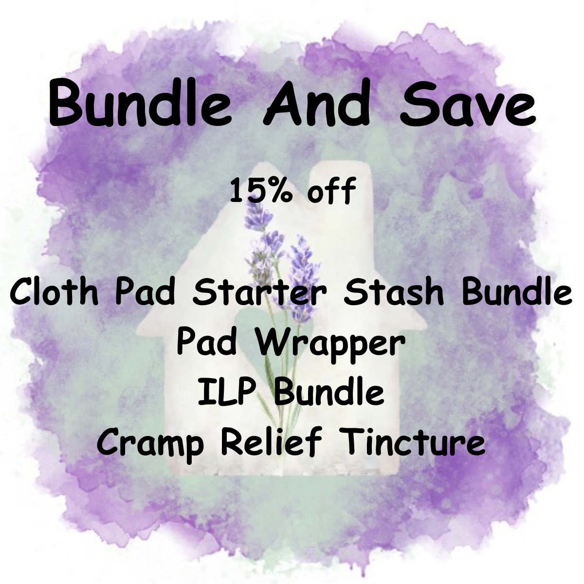 Bundle and Save | Cloth Pad Starter Stash Bundle | Cloth Pad Starter Stash Bundle, Pad Wrapper, ILP Bundle, Cramp Relief Tincture | B & K