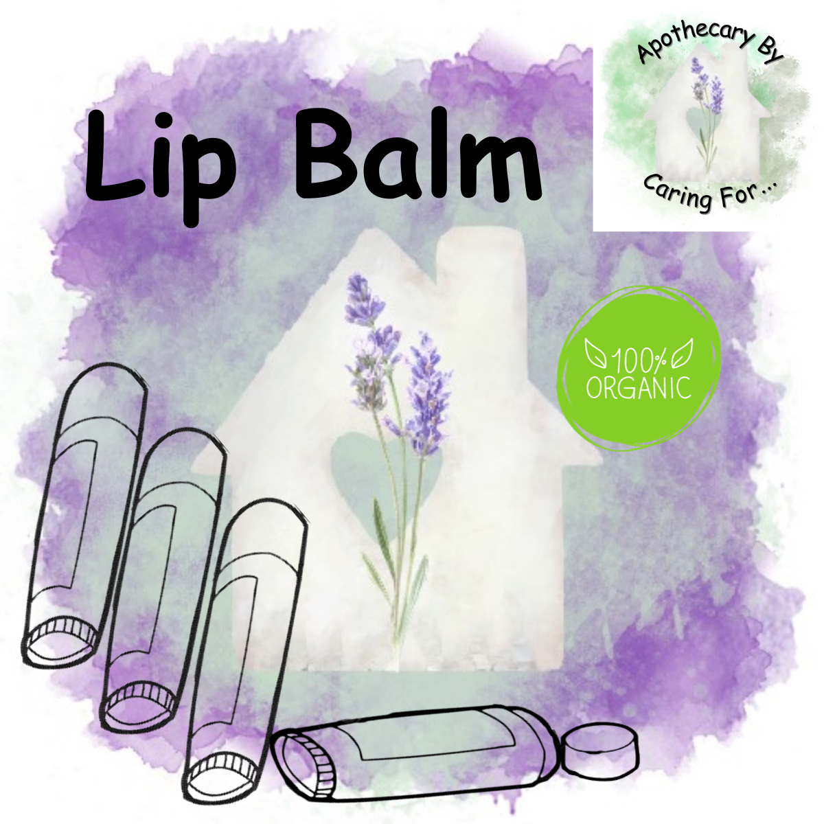Lip Balm | 4 Pack Peppermint Lip Balm | Healing Lip Balm | Chipstick | Apothecary | M/B/T