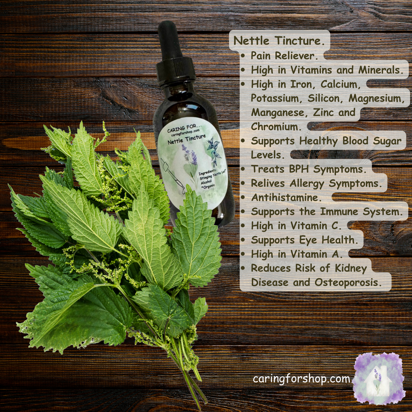 Nettle Tincture | 2oz | Apothecary by Caring For... | M/B/T